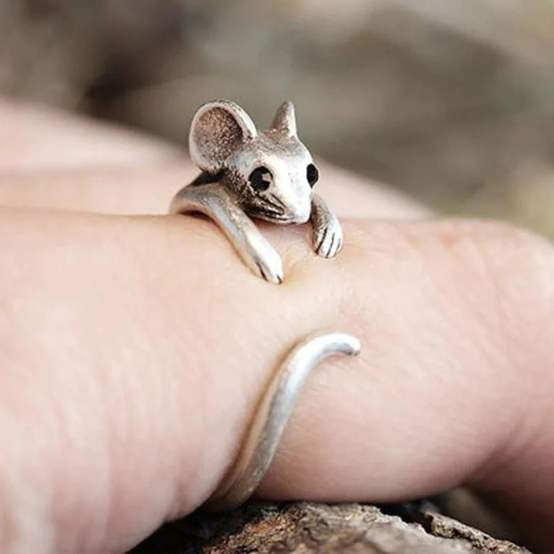 Vintage Mouse Silver Ring