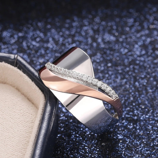 Two-Tone Silver & Rose Gold Ring
