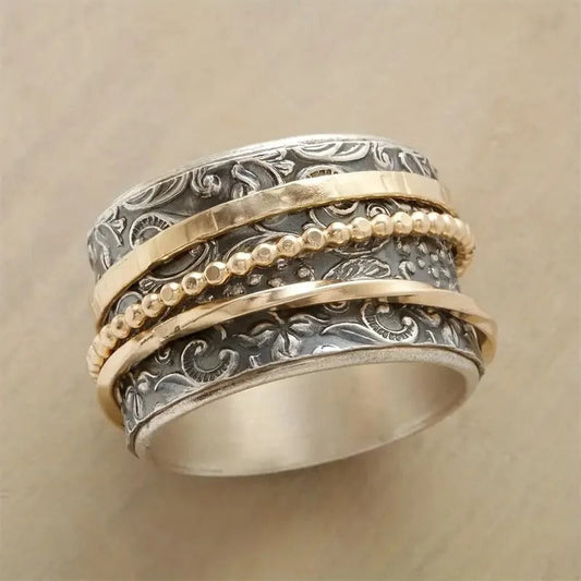 Vintage Baroque Pattern Spinner Ring